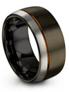 Gunmetal Wedding Band for Woman 10mm Ladies Gunmetal Tungsten Ring Plain Band - Charming Jewelers
