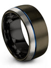 Plain Promise Rings Guy Tungsten Ring Engagement Lady Band Sets Gunmetal - Charming Jewelers