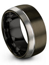 Engraved Wedding Bands for Wife Woman&#39;s Wedding Band Tungsten Gunmetal Grey - Charming Jewelers
