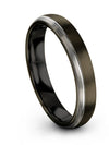 Woman Wedding Band Unique Gunmetal and Grey Tungsten Muslim Bands for Woman 4mm - Charming Jewelers
