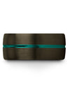 10mm Teal Line Man Wedding Rings Tungsten Gunmetal Bands Sets for Guy 25th - - Charming Jewelers