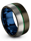 10mm Green Line Wedding Rings for Female Woman Tungsten Wedding Couples Lawyer - Charming Jewelers