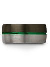 10mm Green Line Man Wedding Rings Tungsten Gunmetal Bands Sets for Guy 25th - - Charming Jewelers