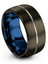 Couple Wedding Bands Set Gunmetal Plated Tungsten Ring for Men&#39;s Gunmetal - Charming Jewelers