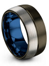 Male Wedding Band Tungsten Wedding Rings Sets for Lady Gunmetal Rings for Me - Charming Jewelers