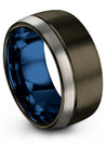 Plain Wedding Bands Gunmetal Tungsten Carbide 10mm Him and Wife Rings Gunmetal - Charming Jewelers