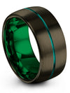 Woman Birth Day 10mm Men Wedding Band Tungsten Gunmetal Bands Solid Band Sets - Charming Jewelers
