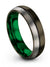 Gunmetal Promise Ring for Ladies Tungsten Woman Wedding