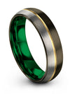 6mm Gunmetal Wedding Rings Guys Engagement Bands Tungsten Gunmetal Promise Ring - Charming Jewelers