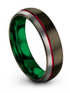 Mens Rings Wedding Ring Guy Tungsten Wedding Band Black Line Matching Promise - Charming Jewelers