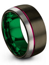 Gunmetal Wedding Rings Set Wedding Ring Tungsten Carbide 10mm Birth Day Men - Charming Jewelers