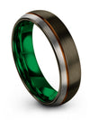 Tungsten Matching Anniversary Ring for Couples 6mm Copper Line Ring Tungsten - Charming Jewelers