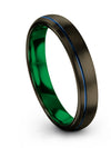 Wedding Band Sets for Boyfriend and Her Gunmetal Blue Engraved Bands Tungsten - Charming Jewelers