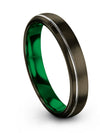 Unique Wedding Tungsten Bands 4mm Gunmetal Gift for Woman Uncle Present Birthday - Charming Jewelers