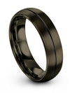 Couple Promise Band Set Tungsten Carbide Bands Set Woman 6mm Black Line Bands - Charming Jewelers