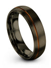 Simple Wedding Bands Male Her and Him Wedding Rings Gunmetal Tungsten Couples - Charming Jewelers