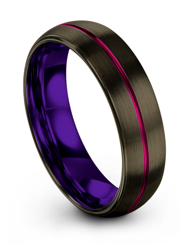Gunmetal Wedding Band Sets Tungsten Promise Bands for His