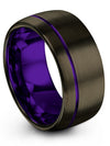 Gunmetal Wedding Set Brushed Tungsten Band for Male Lady and Men&#39;s Promise - Charming Jewelers