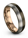 Woman 6mm Gunmetal Wedding Rings Tungsten Ring Gunmetal Aunt Set Valentines Day - Charming Jewelers