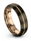 Men&#39;s Wedding Ring Gunmetal Engraved Tungsten Groove Bands Gunmetal Rings - Charming Jewelers
