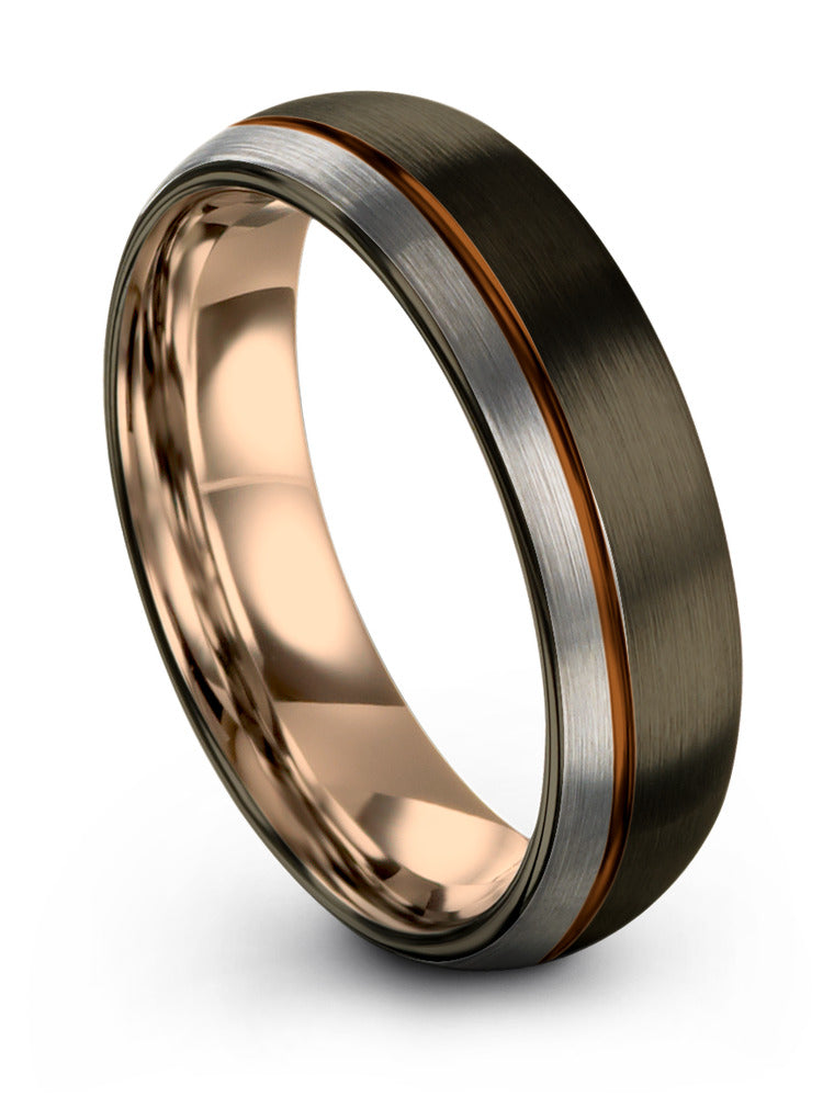 Guys Gunmetal Plated Wedding Bands Woman's Promise Rings