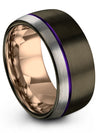 Bands Wedding Ring Guys Tungsten Purple Line Bands Mom forever Ring Promise - Charming Jewelers