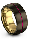 His and Husband Wedding Ring Sets in Gunmetal Rings Tungsten Band for Womans - Charming Jewelers