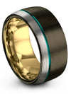 Custom Gunmetal Wedding Band Tungsten Engagement Ring Solid Gunmetal Rings - Charming Jewelers