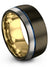 10mm Blue Line Wedding Rings for Lady Tungsten Engraved