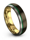 Wedding Band Sets for Woman Tungsten Carbide Gunmetal Green Rings Gunmetal - Charming Jewelers