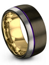 Wedding Bands Him and Fiance Set Guys Gunmetal Tungsten Ring Marriage Band Set - Charming Jewelers