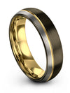 Unique Promise Bands Tungsten Gunmetal Ring for Men Fiance and Him Ring - Charming Jewelers