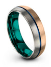 Mother&#39;s Day for Couples Tungsten Carbide 18K Rose Gold Blue Bands Marriage - Charming Jewelers