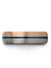 Man Tungsten Promise Rings 18K Rose Gold and Blue Wedding Bands Tungsten Set - Charming Jewelers
