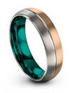 Woman 18K Rose Gold Grey Wedding Rings Tungsten Wedding Band Set Promise Ring - Charming Jewelers