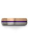 Matte 18K Rose Gold and Purple Lady Wedding Bands Tungsten Carbide Band Set His - Charming Jewelers