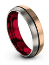 Woman Wedding Ring Brushed 18K Rose Gold Guys Engraved Tungsten Rings Him - Charming Jewelers