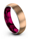 Woman&#39;s 6mm Line Man 18K Rose Gold Tungsten Band Simple