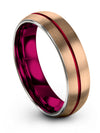 Wedding Set 18K Rose Gold Tungsten 18K Rose Gold Rings for Mens 6mm 18K Rose - Charming Jewelers
