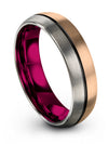 Wife and Husband Wedding Bands 18K Rose Gold His and His Tungsten Wedding Bands - Charming Jewelers