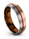 Metal Wedding Ring 18K Rose Gold Tungsten Engagement Band Matching Girlfriend - Charming Jewelers