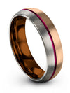 Matte 18K Rose Gold Male Wedding Band Tungsten Rings 18K Rose Gold for Man Cool - Charming Jewelers