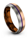 18K Rose Gold Purple Anniversary Band for Ladies Promise Band Tungsten - Charming Jewelers