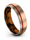 Plain Anniversary Band Woman 18K Rose Gold Black Tungsten Love Rings 18K Rose - Charming Jewelers