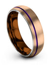 18K Rose Gold Woman Tungsten Ring 6mm 18K Rose Gold Coupled Rings Mother&#39;s Day - Charming Jewelers