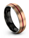 Ladies Jewelry for Cousin Guys 18K Rose Gold Black Tungsten Wedding Rings - Charming Jewelers