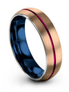 Promise Rings for Husband and Husband 18K Rose Gold Tungsten Bands for Male - Charming Jewelers