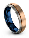 Lady Wedding Bands Unique 18K Rose Gold and Copper Tungsten Rings Male 18K Rose - Charming Jewelers