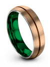 18K Rose Gold Copper Wedding Rings Set Man Tungsten Wedding Band 18K Rose Gold - Charming Jewelers