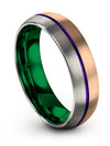 Tungsten Anniversary Band 18K Rose Gold and Purple Tungsten and 18K Rose Gold - Charming Jewelers